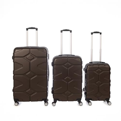 Bosdela Hartschalen - Koffer - Handgepäckkoffer (823, Kaffee, 50cm,60cm,71cm)
