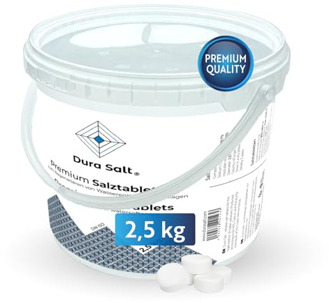 Dura Salt Salztabletten für Wasserenthärtungsanlagen - 2,5 kg Regeneriersalz - Premium Siedesalz nach DIN 973 Typ A (2,5 Kg)