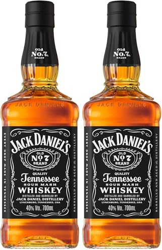 Jack Daniel's Bourbon Old No.7 Tennessee Whisky 40%, Vol 70 cl- Whisky Américain - Filtré sur charbon de bois d'érable -Notes de Vanille, Caramel & Chêne - Idéal Pur, sur Glace ou En Cocktail.