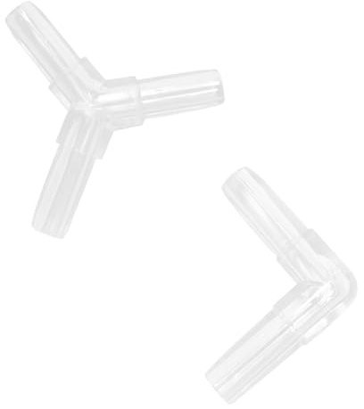 Ctyjia 4Pcs Aquarium Air Line Connectors, Y Type and L Type Fitting, Aquarium Air Pump Accessories Set, for 4mm ID Airline Tubing