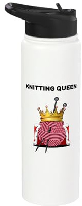 Knitting Queen | Girls Knitting Design | Womens Knitting Stainless Steel Insulated Water Bottle