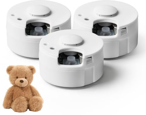 3 Stück Diktiergerät für Stofftiere, 60 Sekunden Aufnahme Soundmodul für Teddybär, Soundmodul Bespielbar, Mini Diktiergerät Spielzeug für Teddybär, Puppe, DIY-Geschenke, Personalisierte Aufnahme