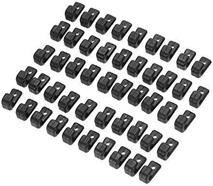 Lixada 50pcs Kayak Lashing Hooks, J Shape Black Nylon Lashing Hooks for Kayak Bungee Cord Canoes Boats