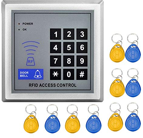 YAVIS 125KHz RFID ID Porte Clavier de contrôle d'accès Clavier Lecteur de Carte RFID Support de proximité Seul Système de contrôle d'accès de Porte + 10 Porte-clés Support 500 utilisateurs
