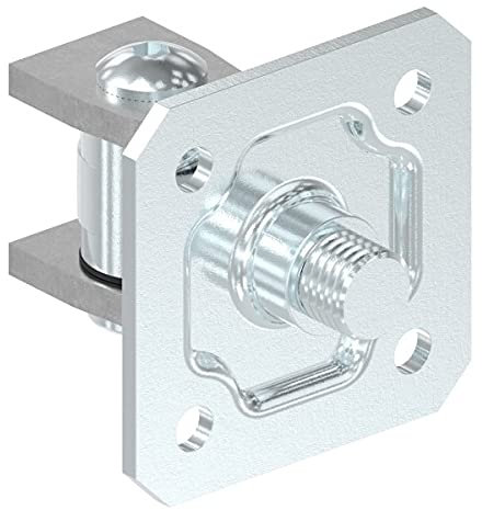 Fenau | charnière de but M22 | réglable | avec plaque de fixation | acier (brut) S235JR