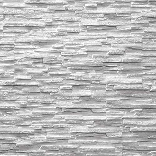Rebel of Styles - UltraLight Tasso White - 0,63m² / 6 Stück - EPS Wandpaneele/Verkleidung/Verblender/Platten in Natursteinoptik - Schaumstoff Wanddekoration mit Isolierung