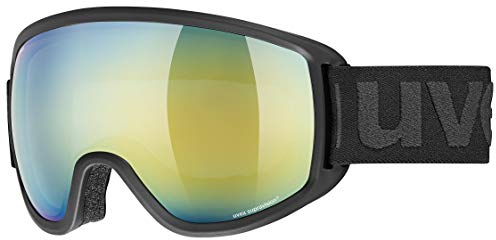 uvex topic FM sphere - Skibrille für Damen und Herren - beschlagfrei - verzerrungs- & beschlagfrei - black matt/orange-blue - one size