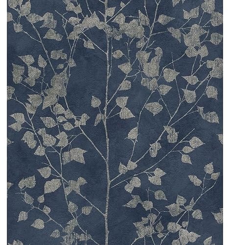 Rasch Tapeten Vliestapete (Botanical) Blau silberne 10,05 m x 0,53 m Finca 416657