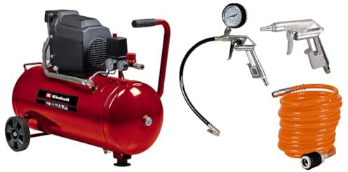 Einhell Compresseur TE-AC 270/50/10 (Puissance Moteur 1800W, Capacité De La Cuve : 50 L, Cuve Garantie 10 Ans Contre La Corrosion, Pied Amortisseur De Vibrations)
