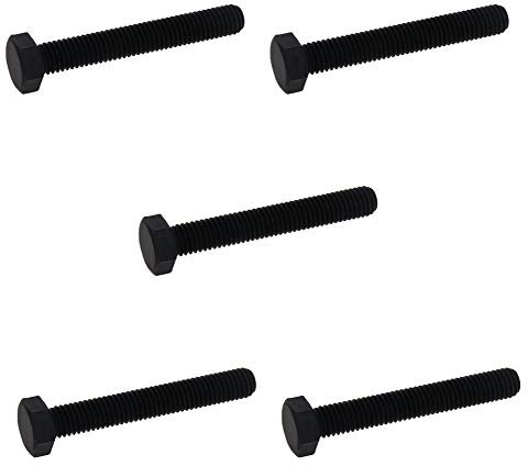 MroMax M8 x 110 mm Sechskantschrauben, Karbonstahl, rostfrei, metrisch, Vollgewinde, Ersatzschraube, schwarz, 5 Stück