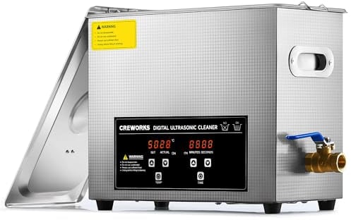CREWORKS 6L Digital Ultrasonic Cleaner, 1.6 gal. Ultrasonic Cleaning Machine with Degas & Gentle Modes, 180W Professional Ultrasound Cleaner with 300W Heater and Timer for Glasses