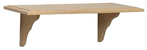 Optimal Products Natural Wood Wooden Shelf Storage Unit Kit & Fitting Wall Mounted Home Kitchen Office Wood Wooden Corner Shelves (4 Feet Long Shelf 1180x190x16mm)