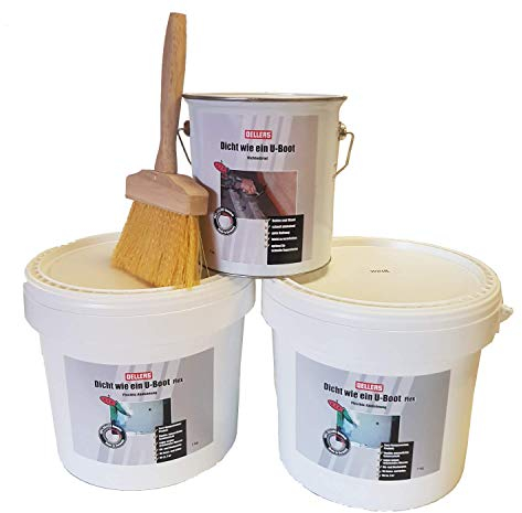 Kit d'imperméabilisation des murs OELLERS, cave et murs humides, enduits d’étanchéité souples, murs secs