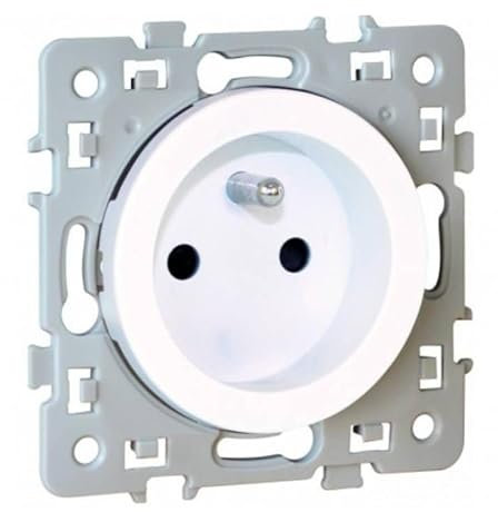 SQUARE Prise de courant 2 postes + T blanc EUR'OHM 60260