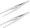 Aoje-Link - Pinzette in Acciaio Inox per Tessuti, Pinze con Denti di Topo, Dentellate, Argento, 2 Pezzi