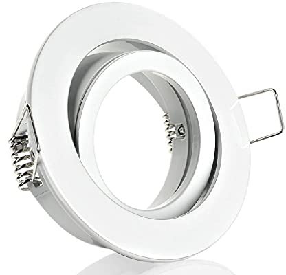 Lichtidee 1 x Einbaustrahler Rahmen Deckeneinbau Spot Lampe weiß Druckguss+GU10 L Fassung
