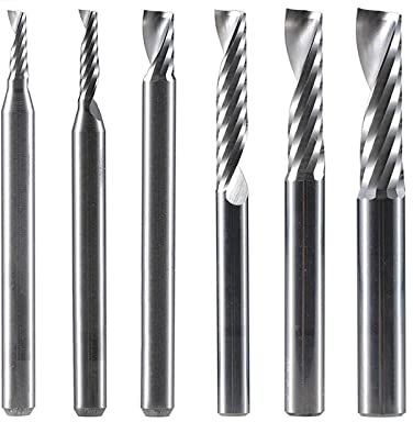 SYHML-SHOP Schaftfräser Nano Coat Schaftfräser 1 Stück AAAAA 3D CNC Fräser Bit Gravurbohrer 3.175/4/6 Schaft Einzelflöte CAD CAM Spiral Schaftfräser Für Die Holzbearbeitung Metall Aluminium