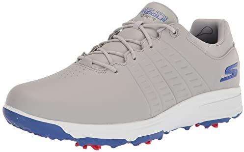Skechers Men's Torque Waterproof Golf Shoe, Gray Blue Sole, 10 UK Wide