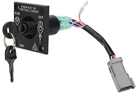Aramox 176408 Interruttore di Accensione Fuoribordo con Chiave, Interruttore di Interruzione Dell'accensione Motore Singolo con Sostituzione delle Chiavi per Fuoribordo BRP Evinrude