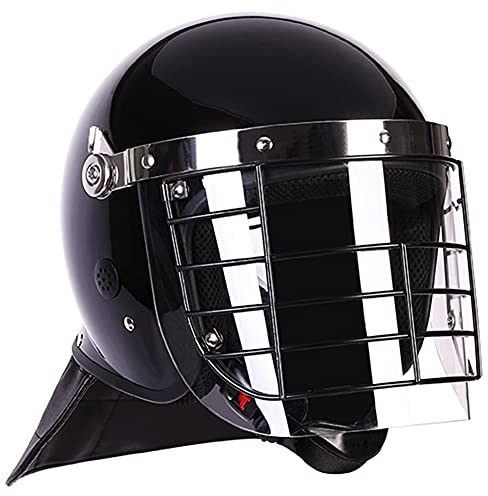 AQzxdc Taktischer Explosionsgeschützter Helm, Heavy-Duty-Schutzhelm Mit Visierbrille, Vollständige-Abdeckung Armee-Kampfausrüstung,Max