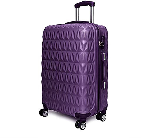 CMY Suitcase 28 Inch Large Hard Shell Luggage Lightweight ABS 4 Dual Spinner Wheels Business Trip Trolley Case Suitcases Hold Check in Luggage 3 Digit Combination Lock (Purple, 28 inches)