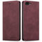 QLTYPRI Hülle für iPhone 7 Plus 8 Plus, Premium Dünne Ledertasche Handyhülle mit Kartenfach Ständer Flip Schutzhülle Kompatibel mit iPhone 7 Plus 8 Plus - Wein Rot