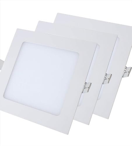AntDau71-3 x Faretti Led da Incasso Quadrato luce bianca Naturale 4200k led integrati ultrasottili soffitto, illuminazione interno, Lampada Plafoniera Cartongesso (12 watt (16,5x16,5cm)