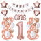 Geburtstagsdeko Mädchen 1 jahr Geburtstag Deko Rosegold Luftballons 1. Geburtstag Mädchen Kindergeburtstag Deko 1. Zahlen Ballons
