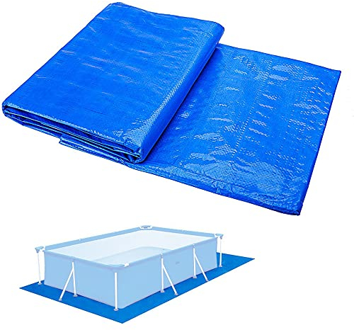 Ruolin Pool Bodenplane Blau, Wasserdichtes Poolunterlage Rechteckig Faltbares Bodenschutzmatte Schwimmbecken für Aufblasbare Pools Oberirdische, Schlauchboote und Planschbecken (335 x 335cm)