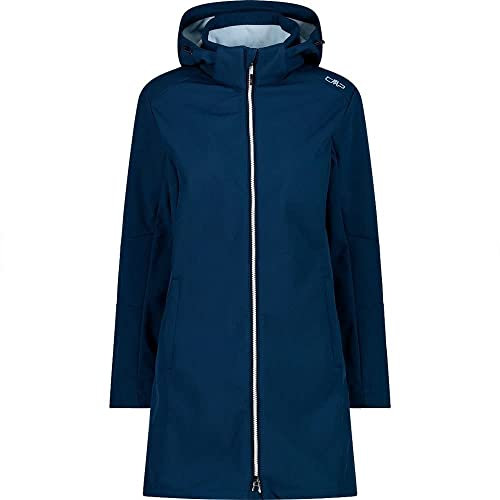 CMP - Damen-Softshellparka mit abnehmbarer Kapuze, Blaue Tinte – Kristallblau, D34