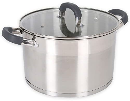 Quttin - Olla Profesional Induccion, Cocina Horno Acero Inoxidable Antiadherente. Olla Mediana Con Tapa. Apta Para Todo Tipo de Cocinas. Inducción, Gas, Vitro. Cacerola 26 cm. Modelo Heleom