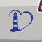 Generisch Leuchtturm Herz Aufkleber Sticker Sylt Strand Erholung Moin Moin Usedom 6,5x6cm Farbe: Blau