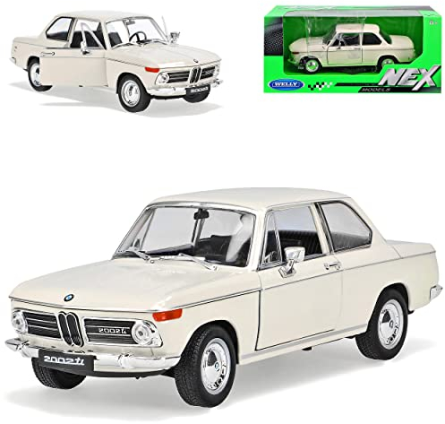 Welly B*M*W 2002ti Coupe Cream Beige 1966-1977 1/24 Modell Auto mit individiuellem Wunschkennzeichen