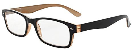 Eyekepper Lesebrille mit Federscharnieren für Damen Schwarz Braun Rahmen Leser +1,75