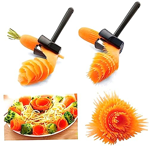 UPKOCH Potatoe Slicer, Stainless Steel Blade, Black, Manual Peeler & Sharpener for Vegetables & Fruits