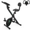 GEARSTONE Heimtrainer, magnetisches Klapprad, Fitness-Fahrrad, Indoor-Trainer, zusammenklappbar für Cardio-Training zu Hause, Handgelenksensor, Telefonhalterung,