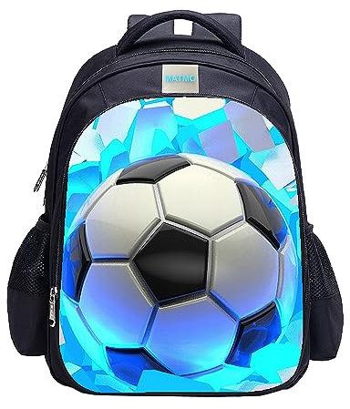 MATMO Fußball-Rucksack für Jungen, Fußball-Druck, cooles Fußball-Muster, Schultasche, Fußball-Rucksack 23-11, One_Size, Cartoon