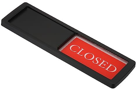 PATIKIL 7x2 Aperto Chiuso Cartello, magnetici Adesivo Indietro Cartello Scorrevole Porta Cartello per Ufficio Negozio Privato Studio, Nero