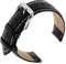 Cobee Leder Uhrenarmbänder, strukturiertes gepolstertes Vintage Uhrenarmband mit Edelstahl Schließe Schnellverschluss Ersatzarmband aus weichem Rindsleder mit Federwerkzeug(Schwarz,20mm)