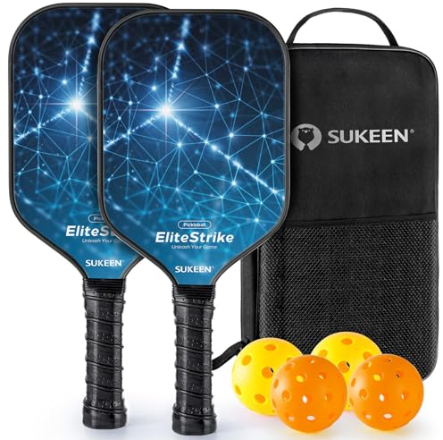 Ensemble de Raquettes Sukeen, 2 Paddles en Fibre de Verre, Série Ciel Etoilé, Haute Absorption des Chocs, Set Légère pour Débutants