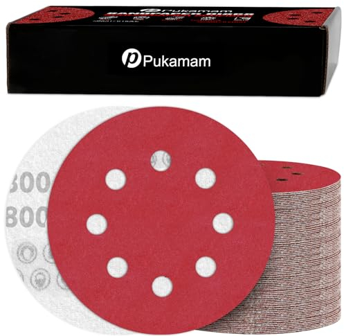 120 Pièces Disque Abrasif 125mm Grain 800 Papier Ponceuse Excentrique Disques de Poncage pour Métal Bois