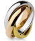 Paula & Fritz® Ring Damen Silber Gold Rosegold 316L Chirurgenstahl Größe 54 (17,2) 8-mm breit Damenring Herrenring Partnerring Dreiband-Rollring