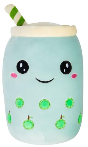 VFM - Boba Tea Soft Toy White Bubble Tea Plush Pillow, Cute Soft Stuffed Toy Plush Toy Cute Stuffed Plushie, Gifts for Birthday, Valentine's Day Christmas- 1 X Apple 15cm