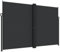 Willood Seitenmarkise Wandmarkise Ausziehbar mit PU-Beschichtung, Windschutz für Balkon Terrasse Garten, Sichtschutz Markise Schwarz 220x1000cm Beidseitig einziehbar