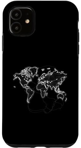 Hülle für iPhone 11 Weltkarte Kontur