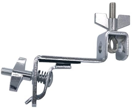 TUOREN Bass Drum Hoop Mount Clamp Tom Drum Percussion Hoop Clamp Drum Set Mounting Clamp for Cowbell Jam Block Tamburin Cymbal Drum Mic Mounted Holder Percussion Accessories Silver