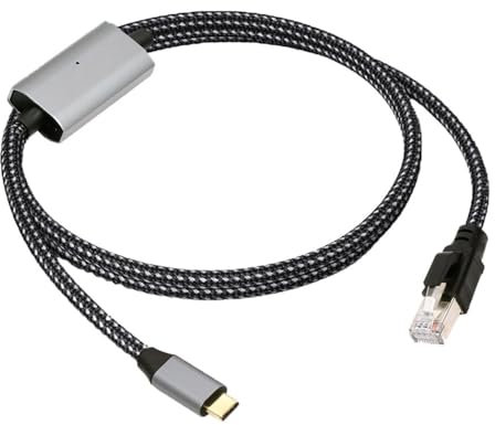 cablecc Cavo da RJ45 a USB di tipo C da USB-C a Ethernet maschio cavo collegato direttamente alla rete LAN Gigabit 1000 Mbps compatibile con Thunderbolt3
