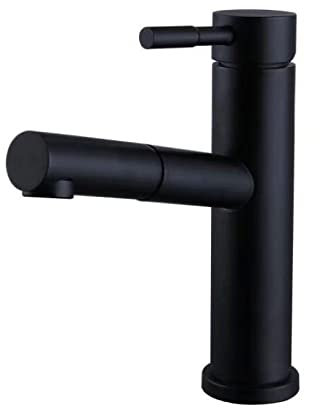 Rubinetto per lavabo da Bagno con doccetta Estraibile Miscelatore per lavabo Estraibile Acqua Calda Fredda Rubinetto per lavabo a Scomparsa Girevole a 360° in Acciaio Inox con Estensibile per lavabo