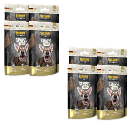 Belcando Stripes Horse | 8er Pack | 8 x 70 g | Snack für Hunde | Mit Superfoods: Bierhefe, Krill und aromatische Kräuter | Ohne Getreide und ohne Zucker | Mit extra viel Fleisch