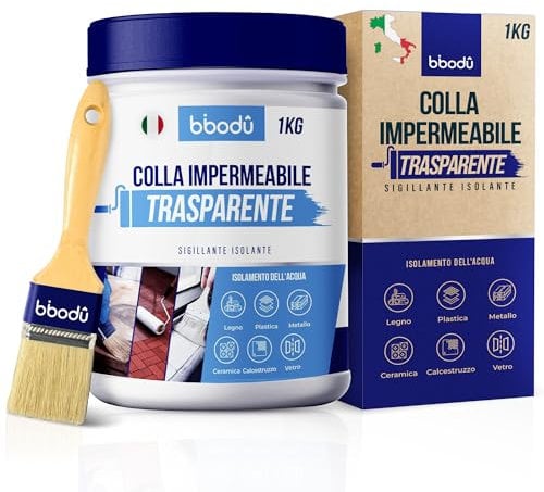 BIBODU Agent de Revêtement Imperméable Transparent 900gr / 750ml | Etancheite Toiture à Haut Rendement - 900gr/5m² | Parfait pour Terrasse, Toits, Extérieurs, Intérieurs, Cuisines